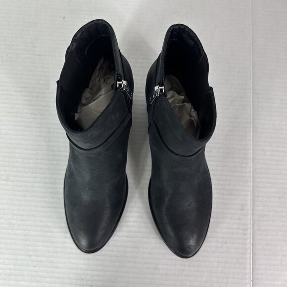 Lucky Brand Women's 6 Sebita Leather Ankle Strap Zip Bootie Black New/Sample - Picture 11 of 15